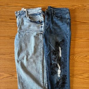 2 pair of rhinestone jeans lot size 10